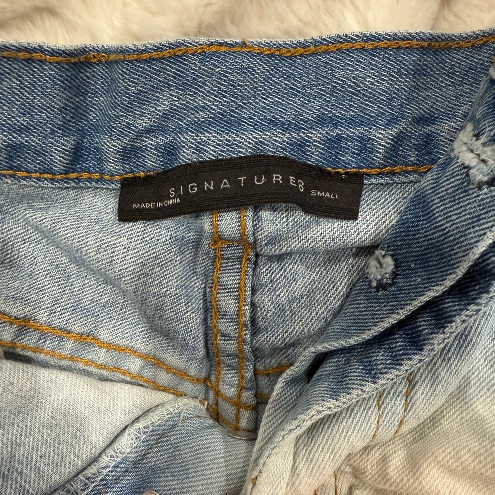 Signature Blue and White Ombre Jean Shorts - Picture 3 of 3